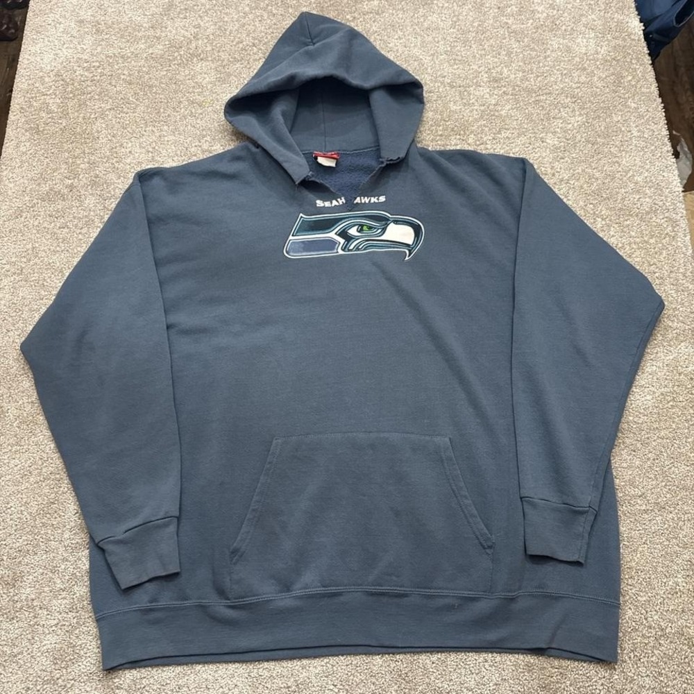 Seattle Seahawks Blue NFL Hoodie 2X Logo Sweatshirt Big & Tall Football Gear